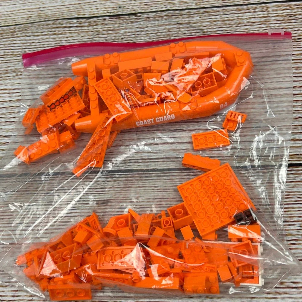 LEGO City Coast Guard Orange Boat Hull and Assorted Bricks Bulk Lot 6.4oz - Picture 1 of 3